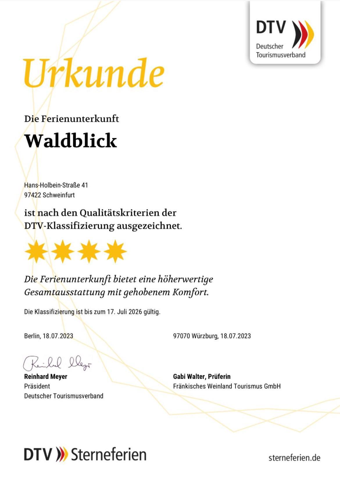 4-Sterne Ferienwohnung Waldblick Schweinfurt Esterno foto